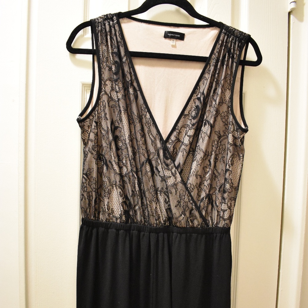 Black and tan lace jumpsuit - never worn!